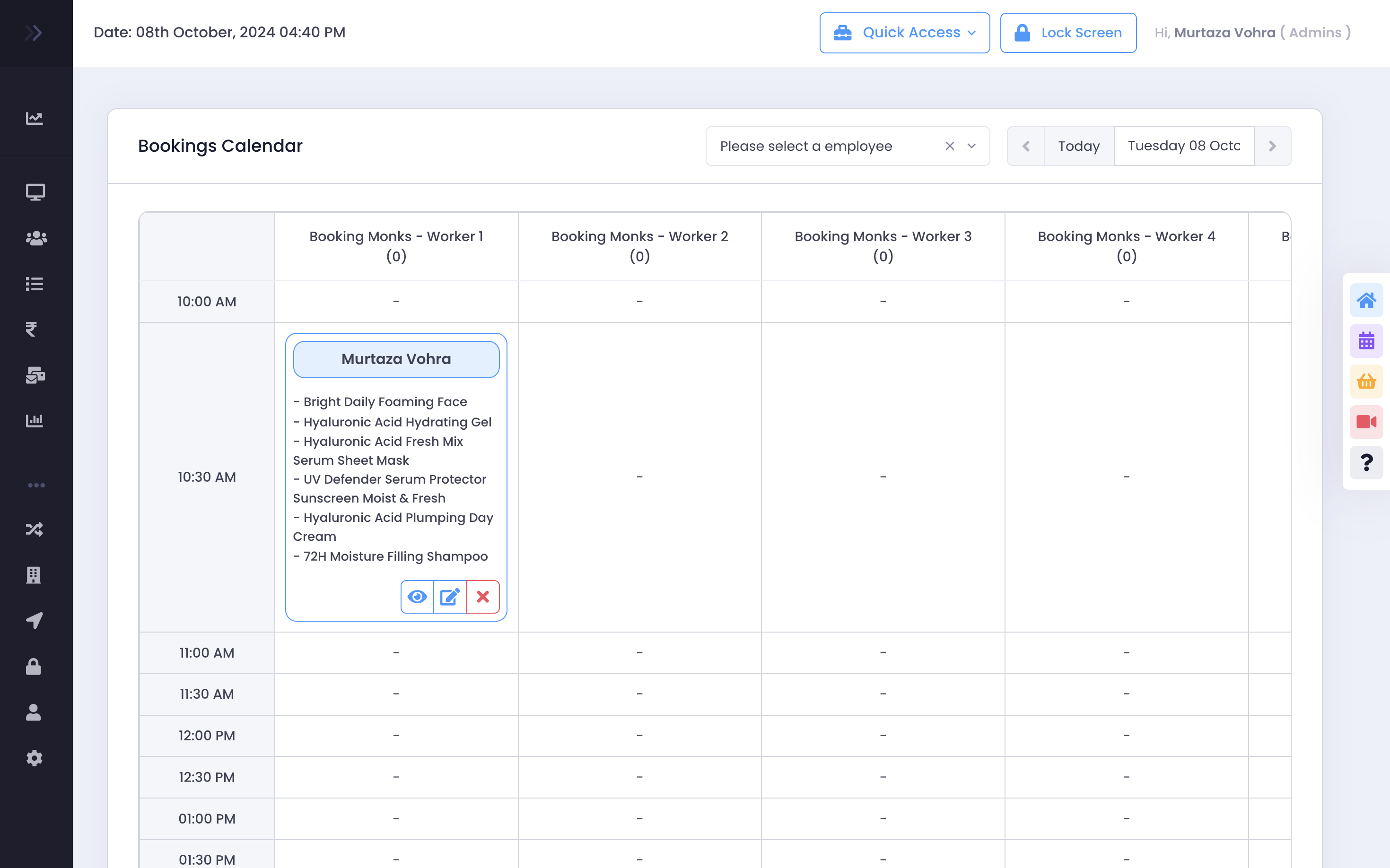 Booking Monk salon &amp; spa software screen 5